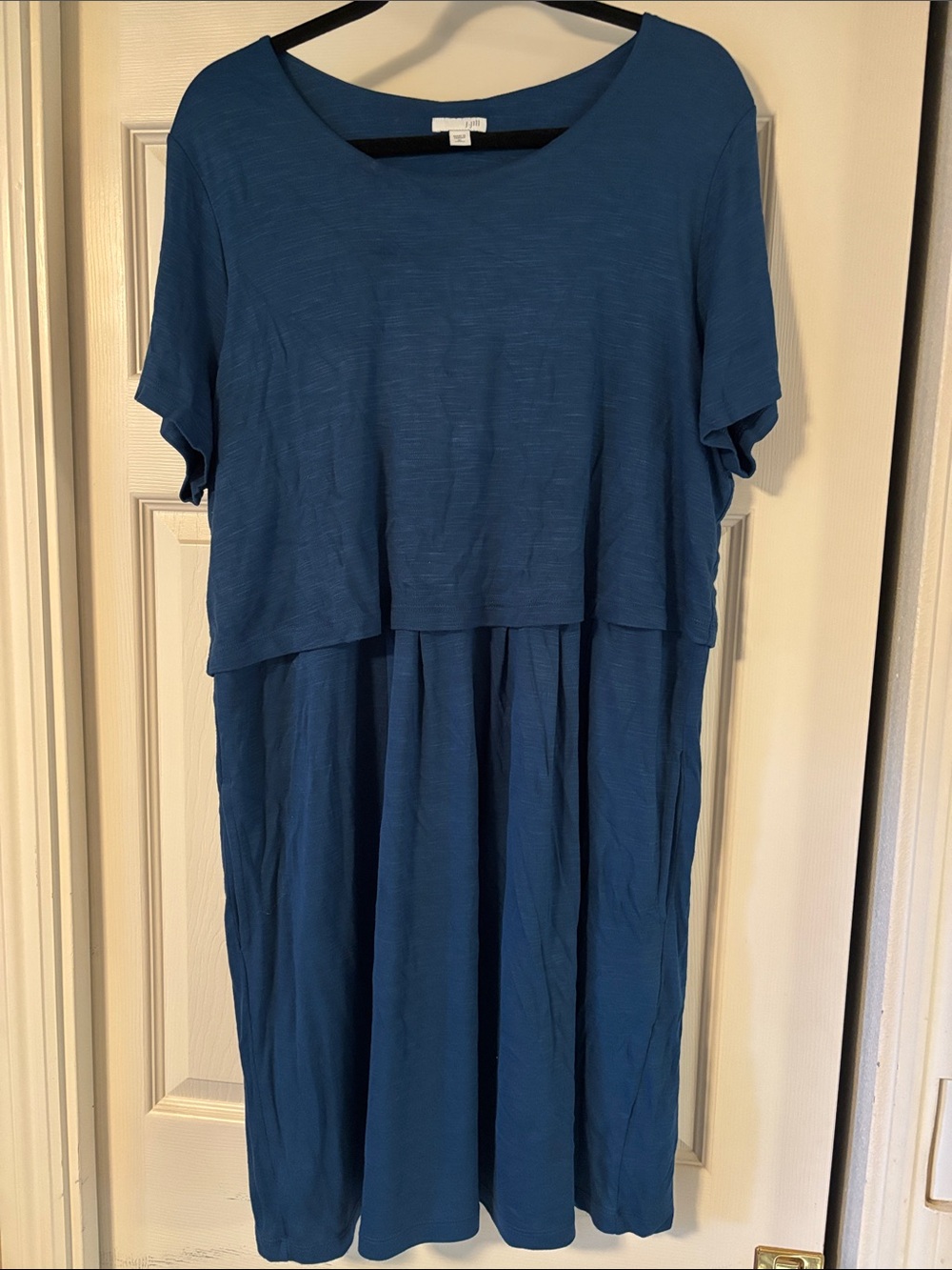 J. Jill Women's Blue Layered 2-Piece style Short-Sleeve Dress